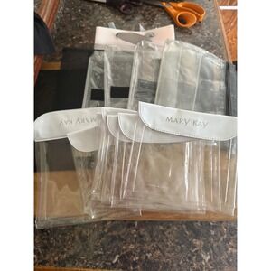 Mary Kay Cosmetic Bag Bundle Clear PVC‎ Mesh Travel Pouches Gift Bags Lot